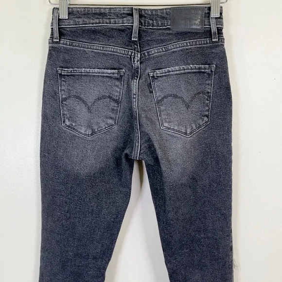 Levi's 721 High Rise Skinny  Grey Wash Distressed Knee Jeans - Picture 12 of 15